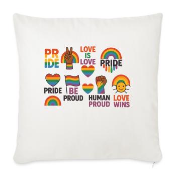 Pride Month - Love Is Love - Rainbow - CSD - Sofa pillow with filling 45cm x 45cm - natural white - Front