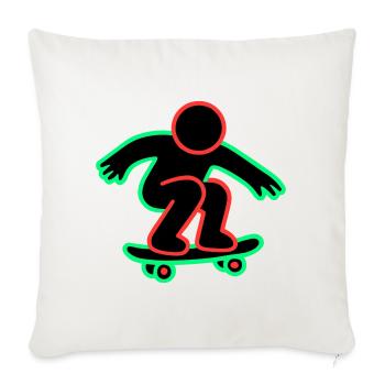 Neon Skateboarder Line Art - Sofa pillow with filling 45cm x 45cm - natural white - Front