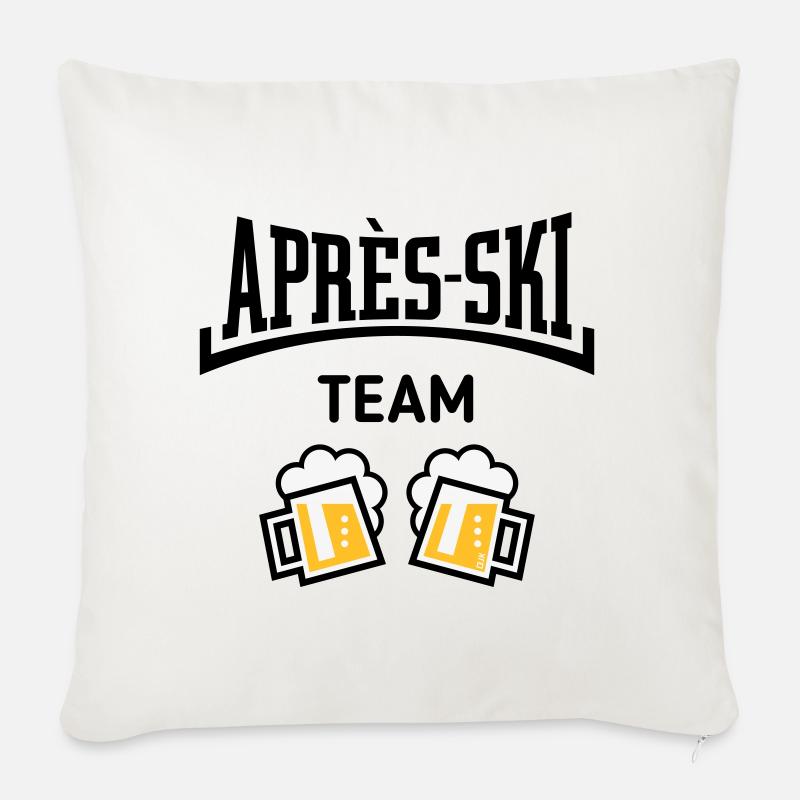Équipe Après-Ski (Beer Après-Ski Concave / POS 3C) - Coussin et housse de 45 x 45 cm - blanc nature