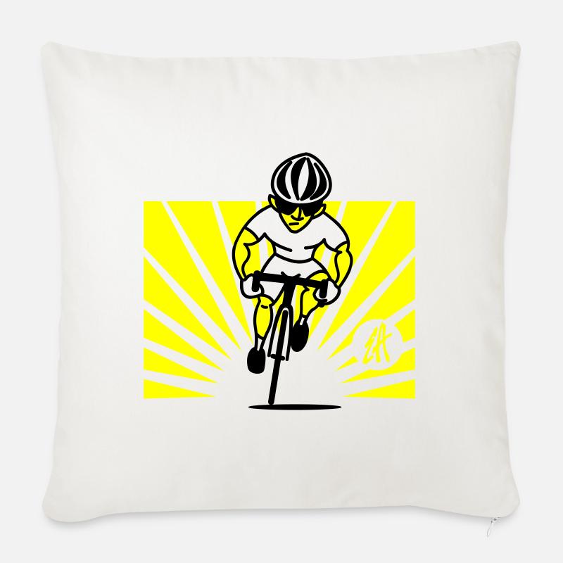 Radfahrer - Sofakissen mit Füllung 45 x 45 cm - Naturweiß