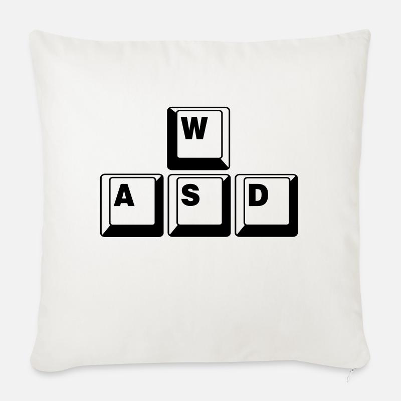 WASD Game Control Key Kombi - Sofakissen mit Füllung 45 x 45 cm - Naturweiß 