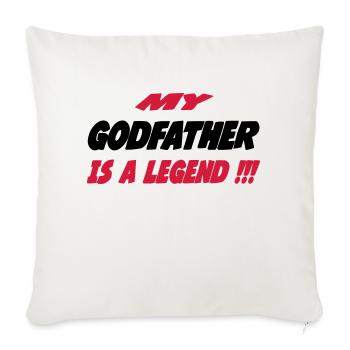 My godfather is a legend !!! 111 - Sofakissen mit Füllung 45 x 45 cm - Naturweiß  - Vorne