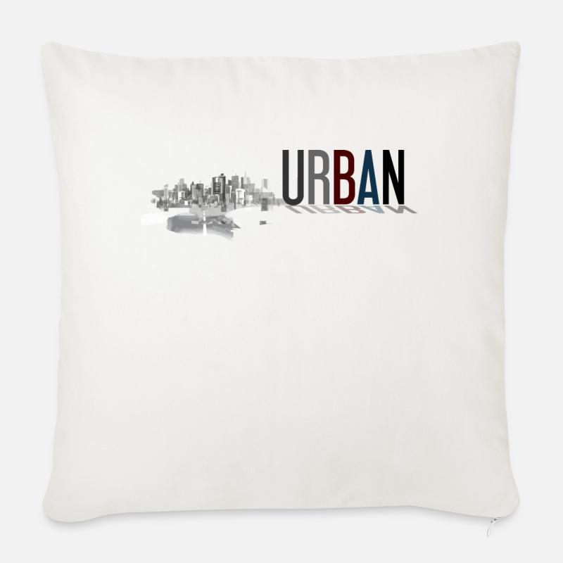 URBAIN - Coussin et housse de 45 x 45 cm - blanc nature