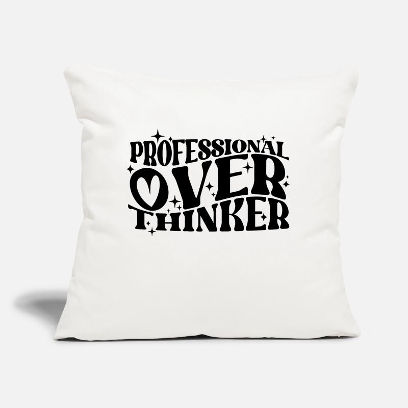 Professional Overthinker Witty Typography Humor Sofa pillow with filling 45cm x 45cm