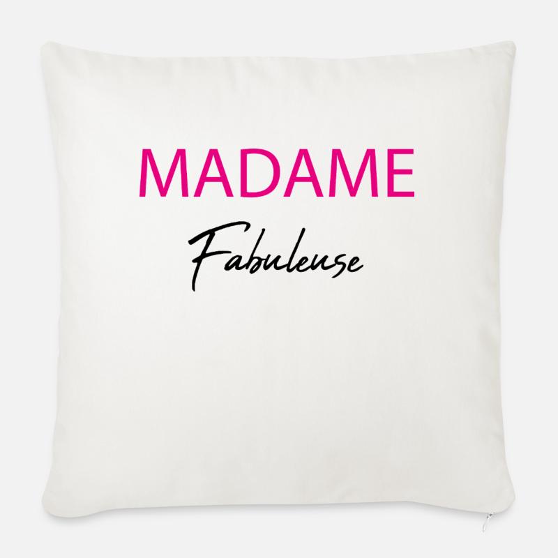 madame fabuleuse - Coussin et housse de 45 x 45 cm - blanc nature