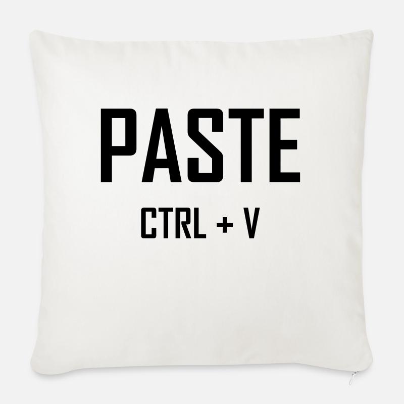 Paste Ctrl V - Vater Sohn Shirt - Sofakissen mit Füllung 45 x 45 cm - Naturweiß 