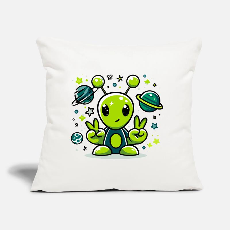 Extraterrestre vert dans l’espace Coussin et housse de 45 x 45 cm