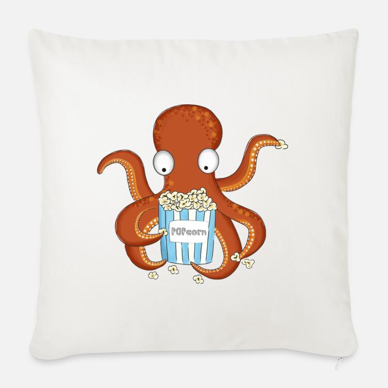Popcorn Krake  - Sofakissen mit Füllung 45 x 45 cm - Naturweiß 