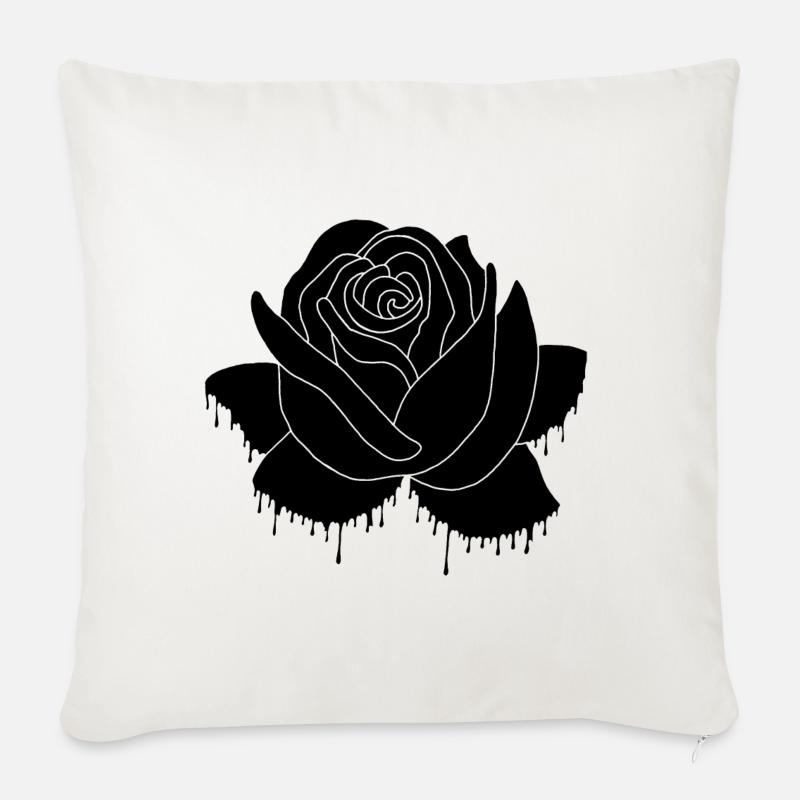 Graffiti einer schwarzen Rose - Sofakissen mit Füllung 45 x 45 cm - Naturweiß 