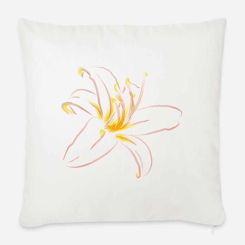 HELLROSA LILIE - Sofakissen mit Füllung 45 x 45 cm - Naturweiß 