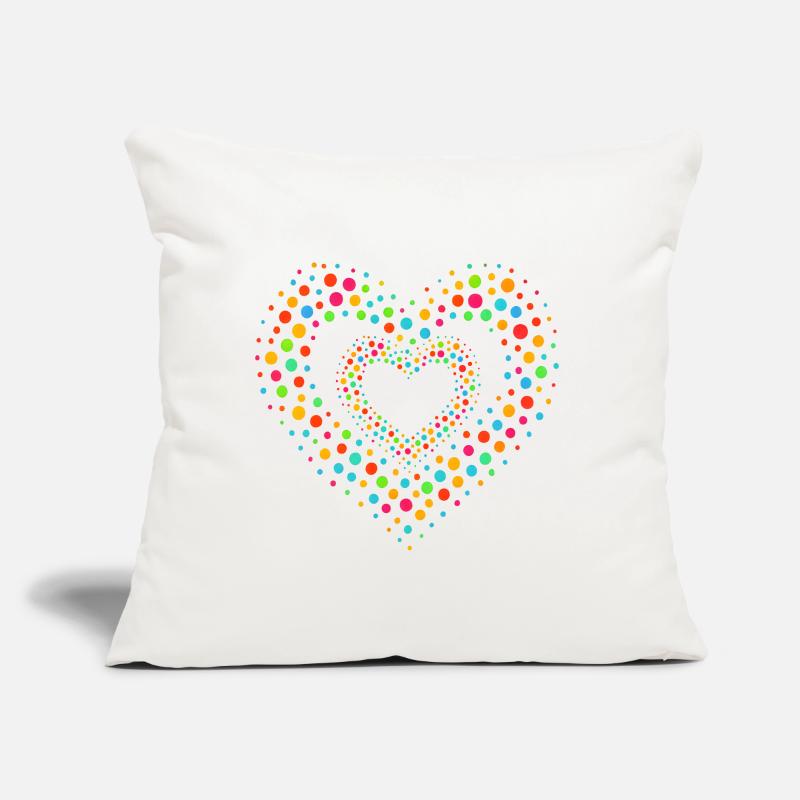 Rainbow Dot Heart Pattern Tee Sofa pillow with filling 45cm x 45cm