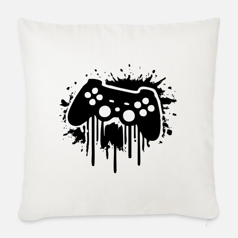 Manette de jeu - Coussin et housse de 45 x 45 cm - blanc nature