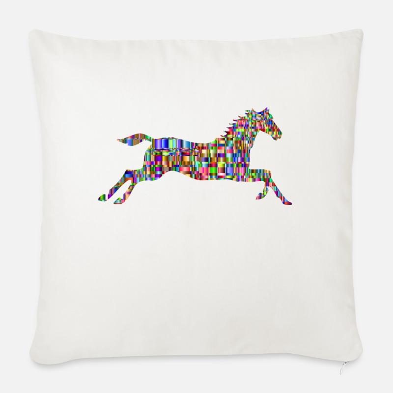 Cheval - Coussin et housse de 45 x 45 cm - blanc nature