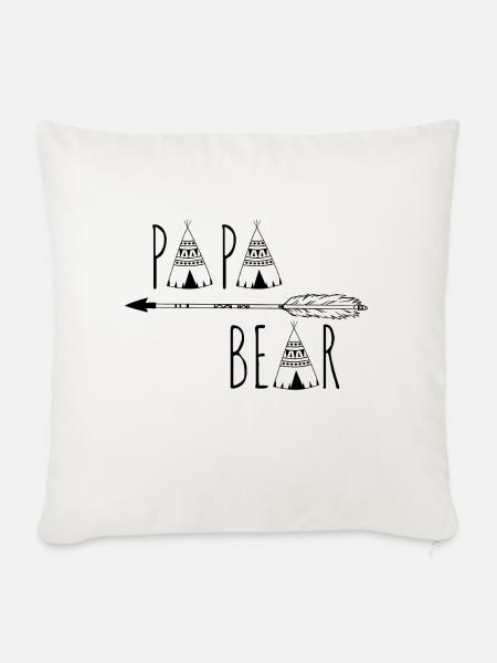 Papa Bear - Sofakissen mit Füllung 45 x 45 cm - Naturweiß