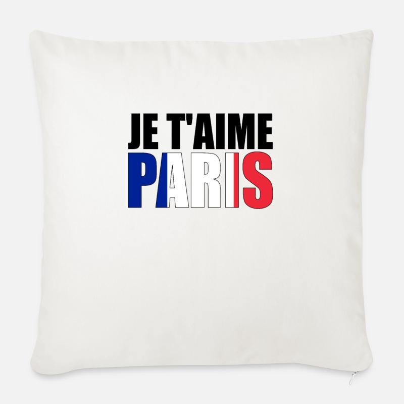 PARIS - Coussin et housse de 45 x 45 cm - blanc nature