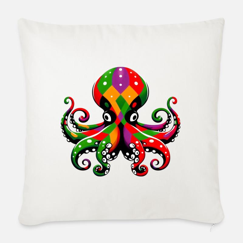 Krake - Sofakissen mit Füllung 45 x 45 cm - Naturweiß 