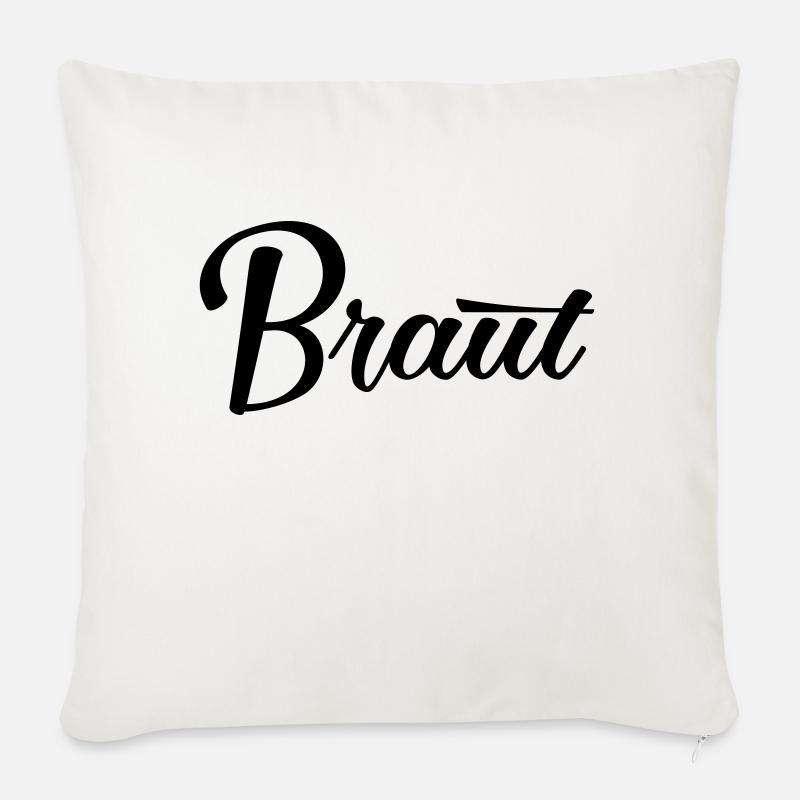 Braut Bride JGA Hochzeit stag do Polterabend - Sofakissen mit Füllung 45 x 45 cm - Naturweiß 
