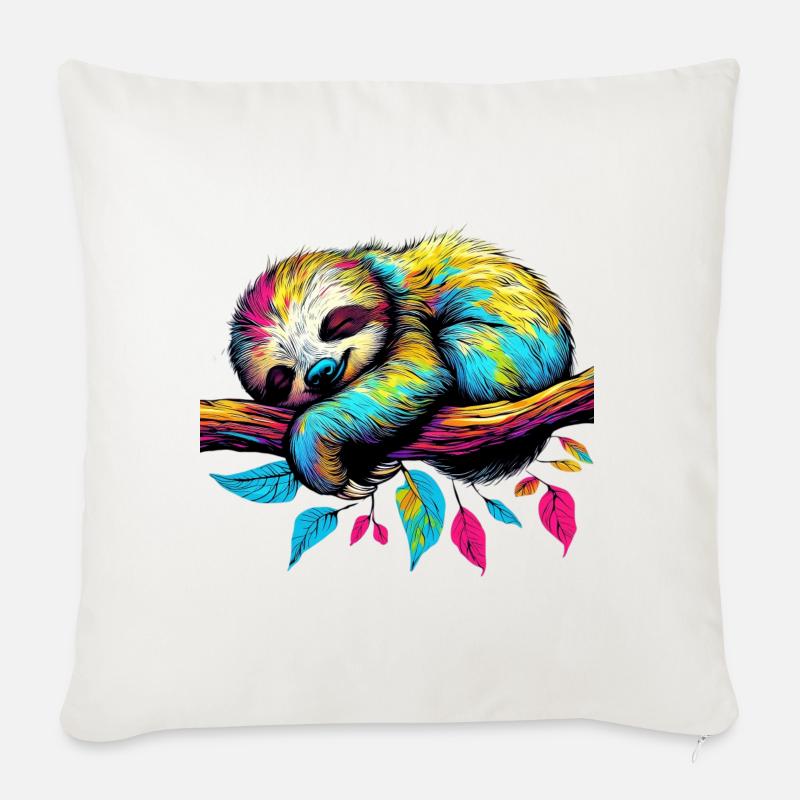 Faultier - Sofakissen mit Füllung 45 x 45 cm - Naturweiß