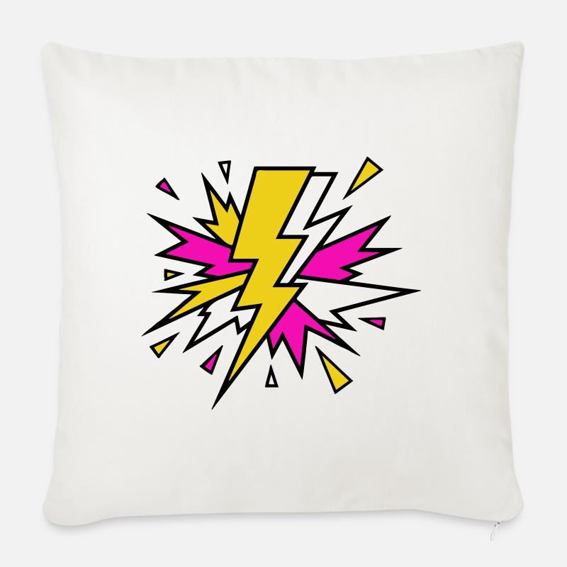 Gelber Strahl Neon-Explosion - Sofakissen mit Füllung 45 x 45 cm - Naturweiß 