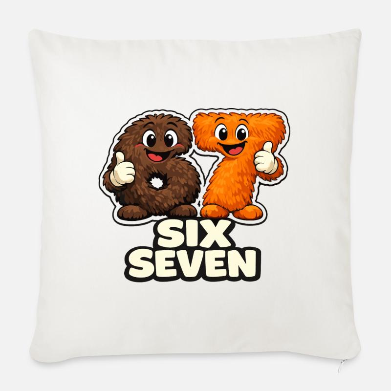 67 Six Seven Meme Affe Viral Trend - Sofakissen mit Füllung 45 x 45 cm - Naturweiß 