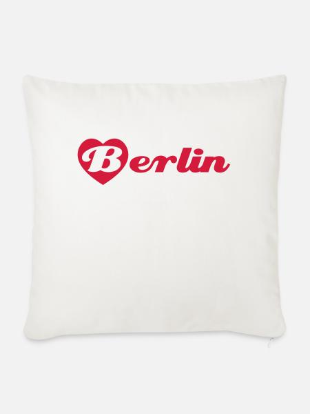 I love Berlin - Sofakissen mit Füllung 45 x 45 cm - Naturweiß