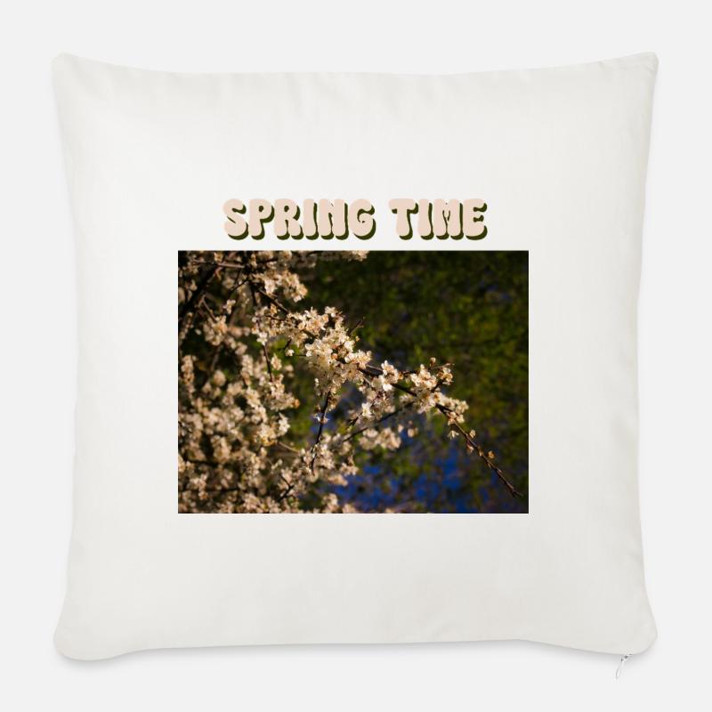 Spring Time - Sofakissen mit Füllung 45 x 45 cm - Naturweiß