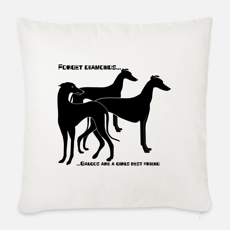 forget_diamonds..Galgos - Sofakissen mit Füllung 45 x 45 cm - Naturweiß 