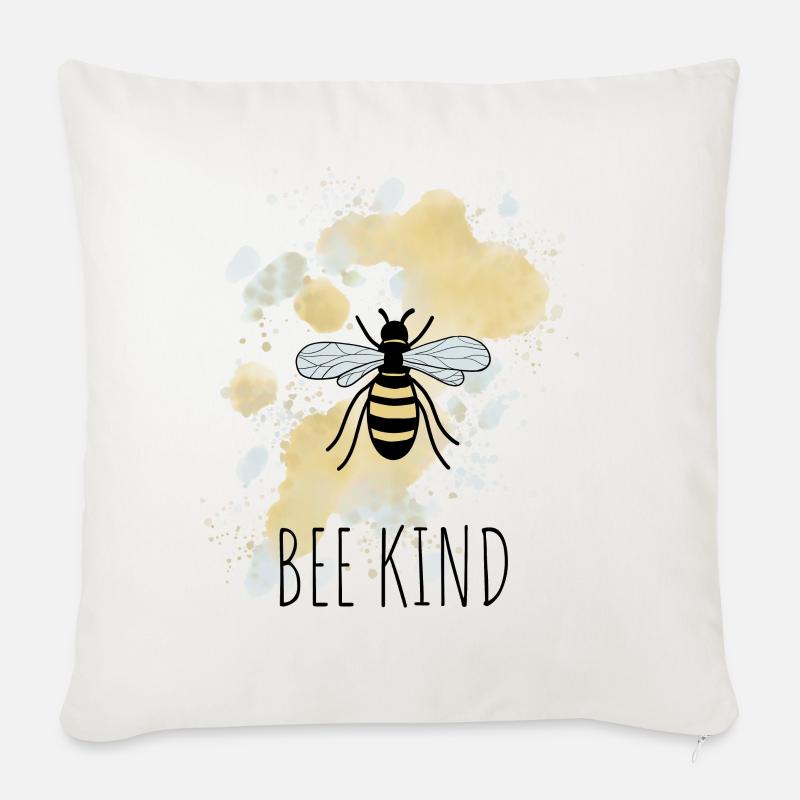 Biene Be Bee Kind - Sofakissen mit Füllung 45 x 45 cm - Naturweiß 