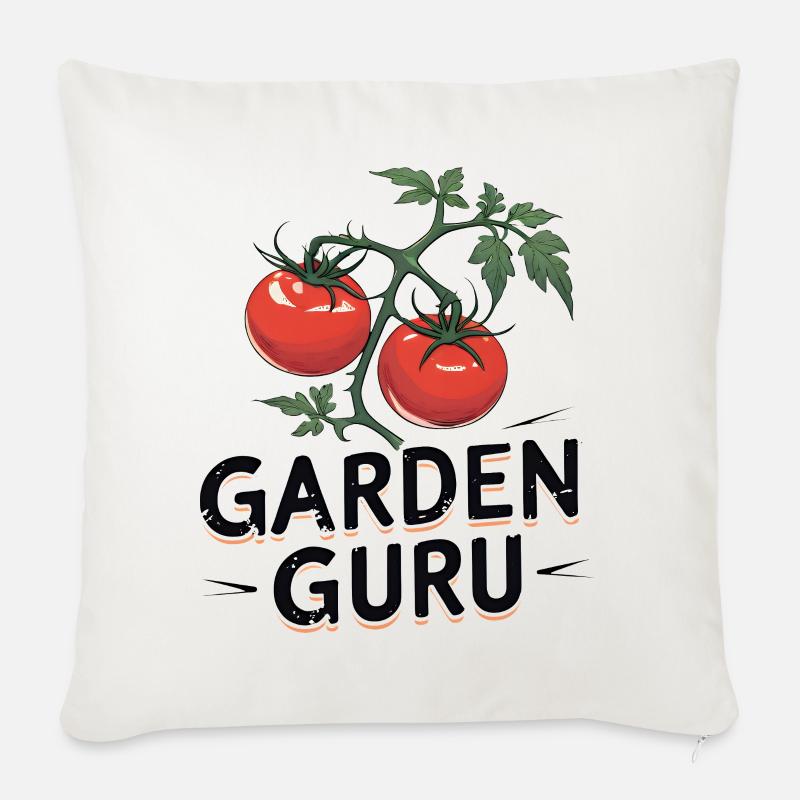 Tomates Garden Guru - Coussin et housse de 45 x 45 cm - blanc nature