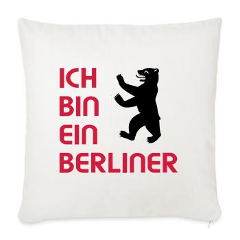 Ich bin ein Berliner - Sofa pillow with filling 45cm x 45cm - natural white - Front
