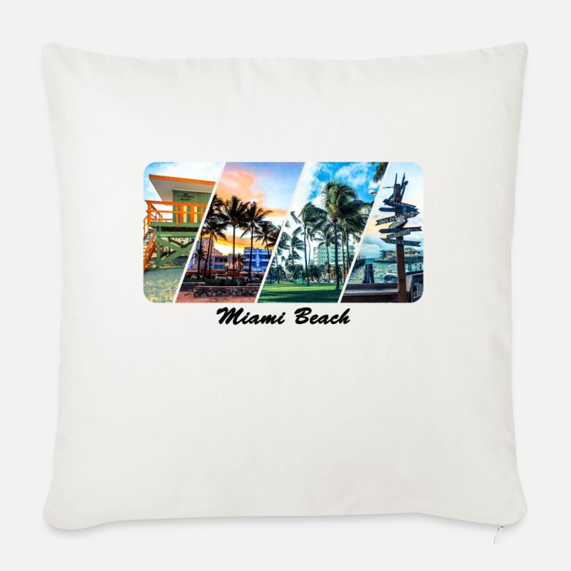 Miami Beach - Coussin et housse de 45 x 45 cm - blanc nature