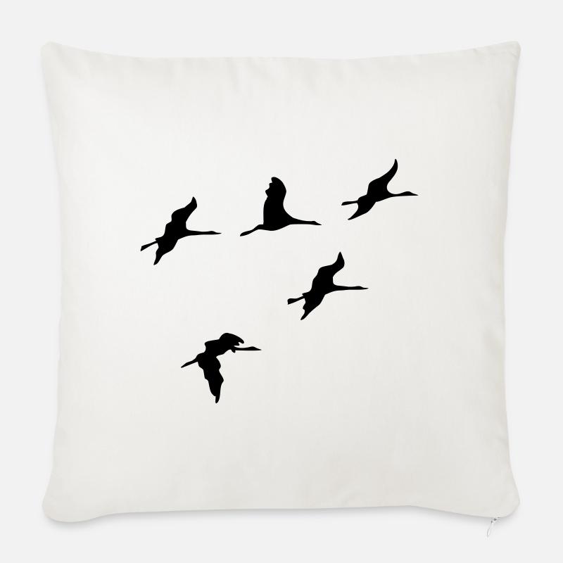 kraniche vogel reise - Sofakissen mit Füllung 45 x 45 cm - Naturweiß 