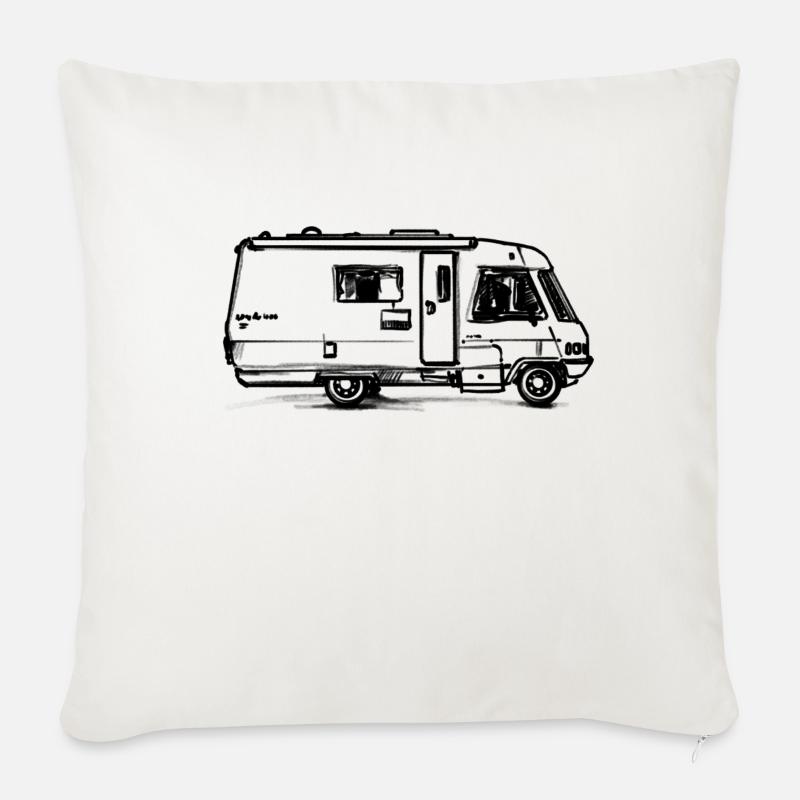 Camping Van - Sofakissen mit Füllung 45 x 45 cm - Naturweiß 