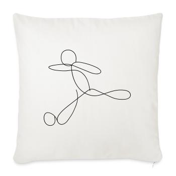 Football Line Art - Sofa pillow with filling 45cm x 45cm - natural white - Front