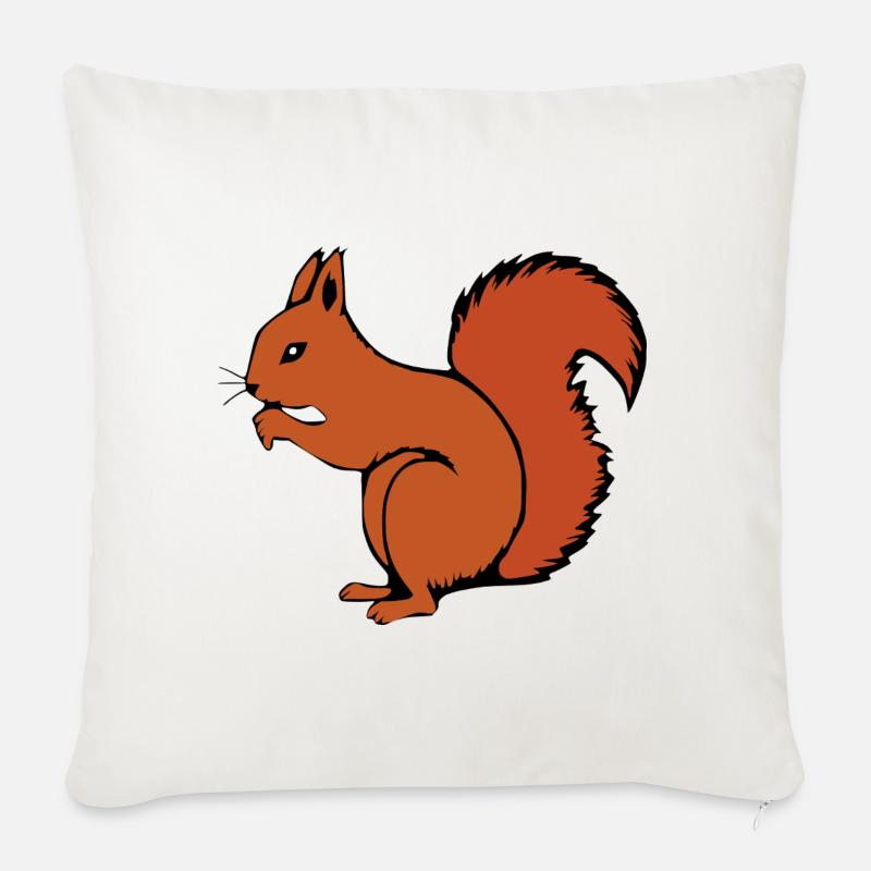 Eichhörnchen Geschenk Weihnachten - Sofakissen mit Füllung 45 x 45 cm - Naturweiß 