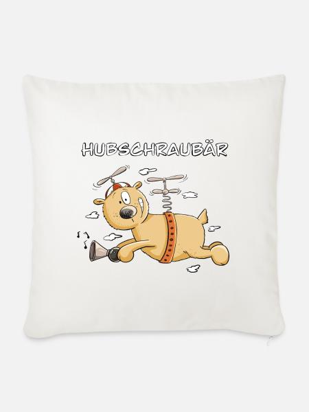 Hubschrauber Bär I Hubschraubär - Sofakissen mit Füllung 45 x 45 cm - Naturweiß