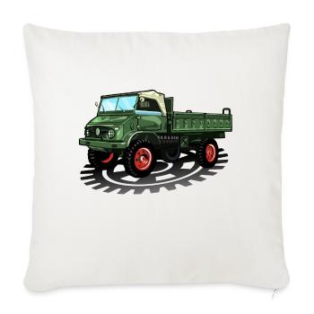 Unimog - Oldtimer - Offroad - Dispositif moteur universel - Coussin et housse de 45 x 45 cm - blanc nature - Devant