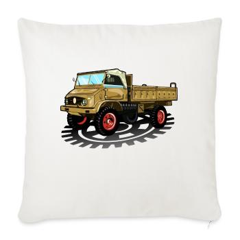 Unimog - Oldtimer - Offroad - Dispositif moteur universel - Coussin et housse de 45 x 45 cm - blanc nature - Devant