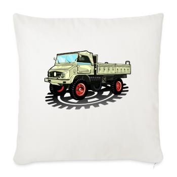 Unimog - Oldtimer - Offroad - Dispositif moteur universel - Coussin et housse de 45 x 45 cm - blanc nature - Devant