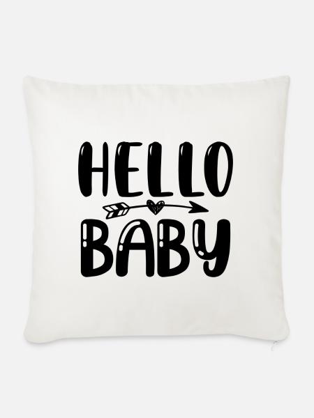 Hello Baby - Sofakissen mit Füllung 45 x 45 cm - Naturweiß 