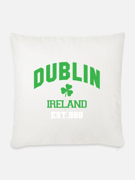 Dublin - Irland - Sofakissen mit Füllung 45 x 45 cm - Naturweiß