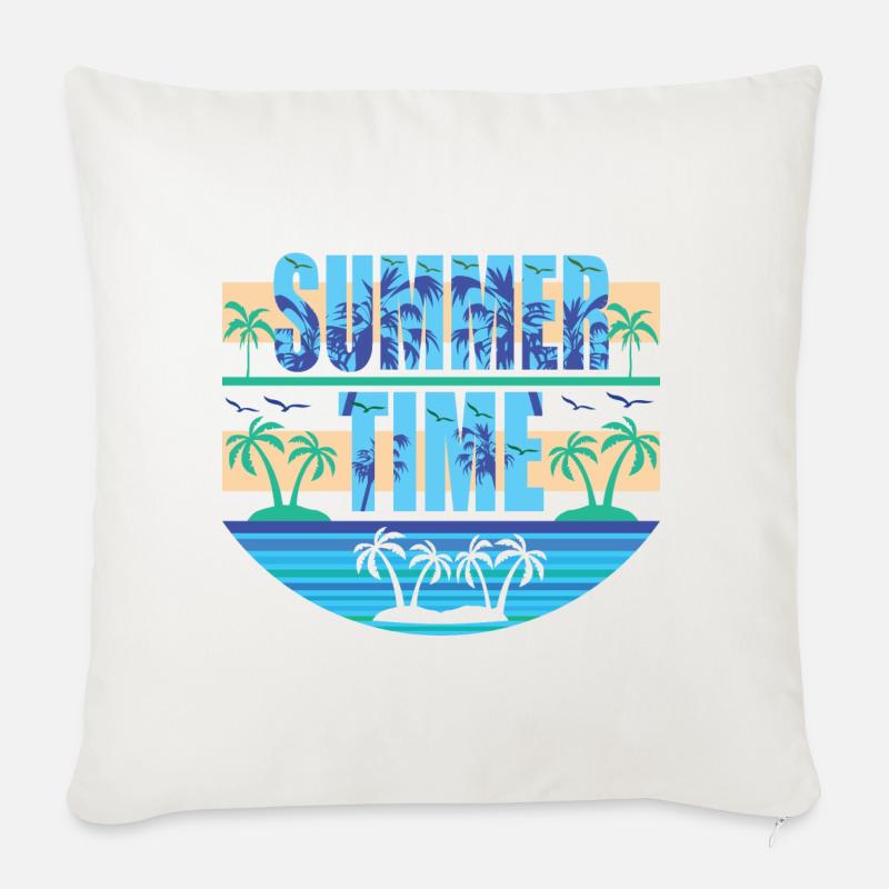 Summer Time - Sofakissen mit Füllung 45 x 45 cm - Naturweiß 