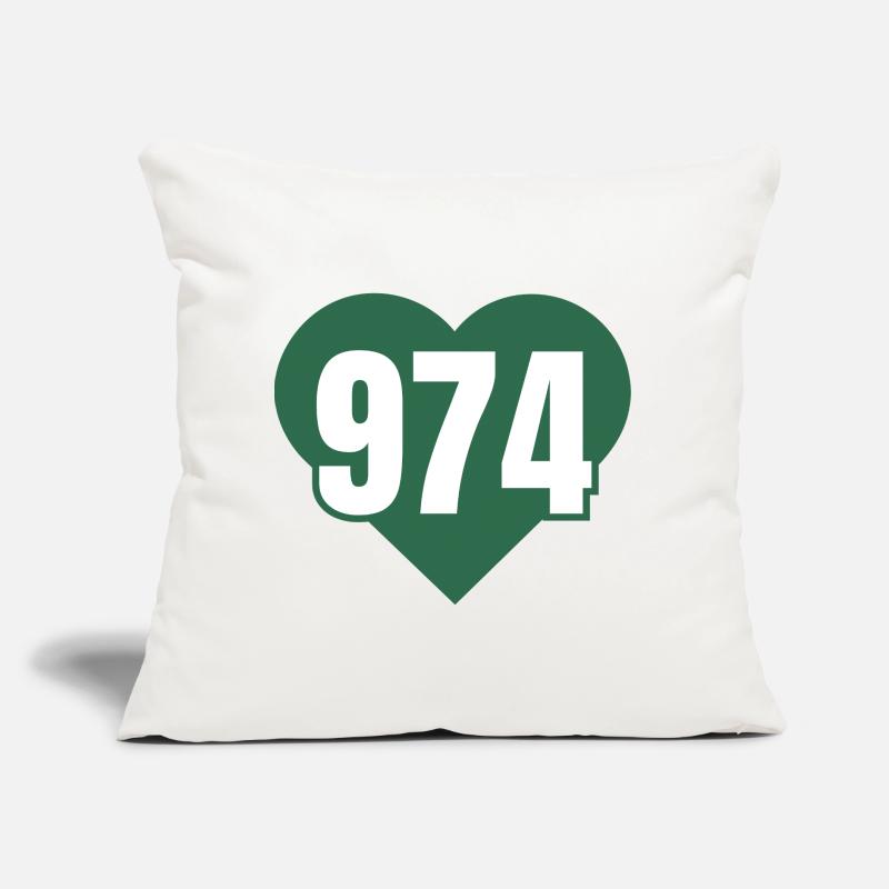 Coeur 974 Code Vert Coussin et housse de 45 x 45 cm