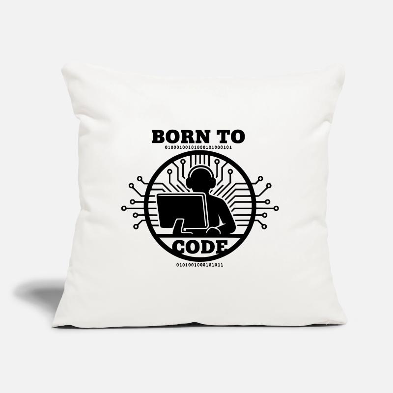 Codeur né pour coder Programmeur Coussin et housse de 45 x 45 cm