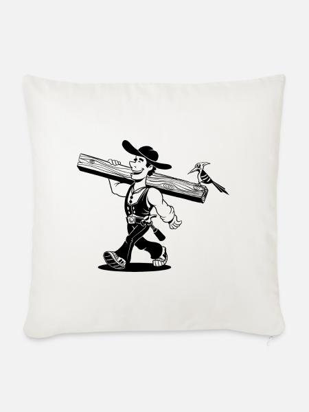 Zimmermann Cartoon - Sofakissen mit Füllung 45 x 45 cm - Naturweiß