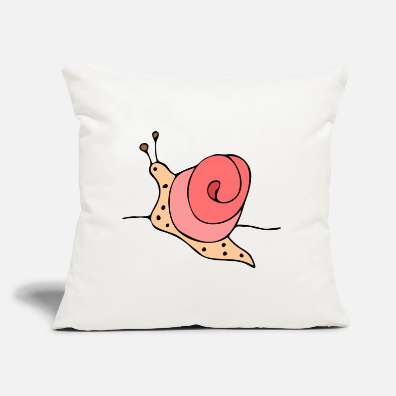 Stylized snail on pink background Sofa pillow with filling 45cm x 45cm