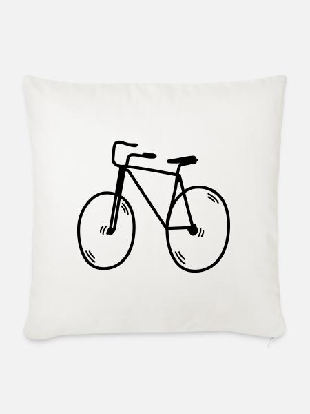 Radfahrer - Sofakissen mit Füllung 45 x 45 cm - Naturweiß 