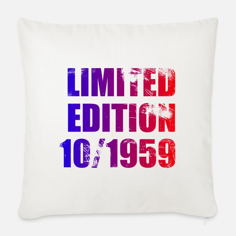 65e anniversaire Edition limitée 10/1959 - Coussin et housse de 45 x 45 cm - blanc nature