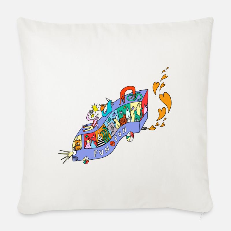 FUN_FUN_EXPRESS - Sofakissen mit Füllung 45 x 45 cm - Naturweiß 