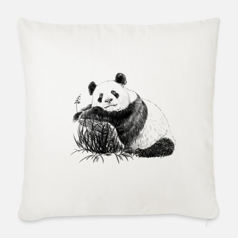 Panda - Sofakissen mit Füllung 45 x 45 cm - Naturweiß